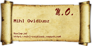 Mihl Ovidiusz névjegykártya